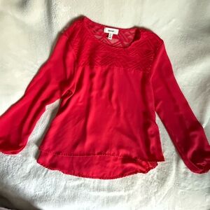 Meraki Vibrant Red Long Sleeve Top